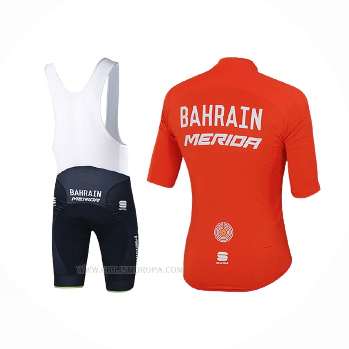 2017 Ropa Ciclismo Bahrain Merida Naranja Mangas Corta y Culotte Corto
